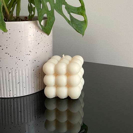 White, Bubble Candle, Soy Wax, Natural
