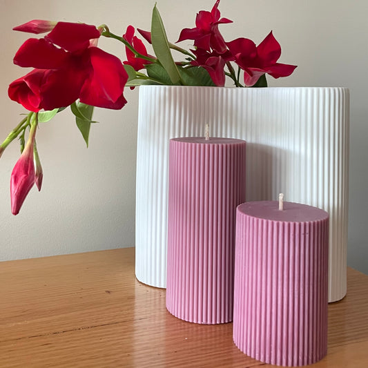 Pillar candle pink tall scented unscented 