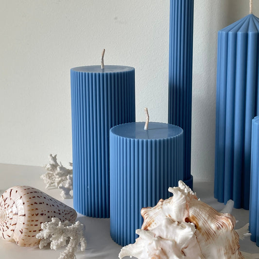 Blue Pillar Candle - Handmade in Australia - Scented Candles