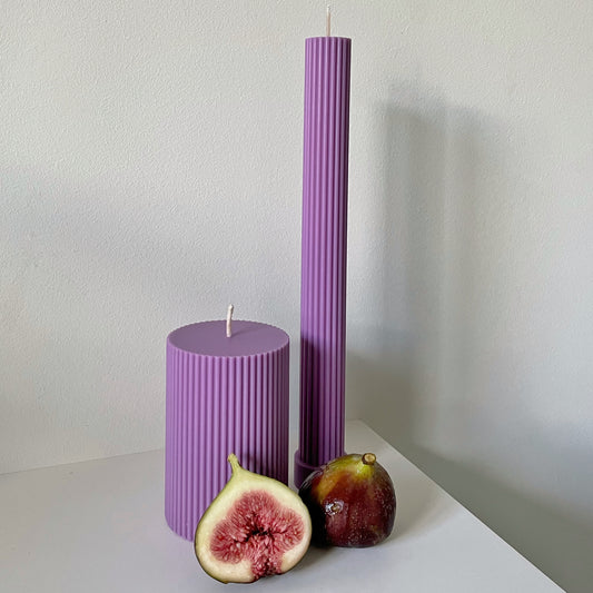 Purple Pillar Candle Short Purple scented unscented natural soy wax